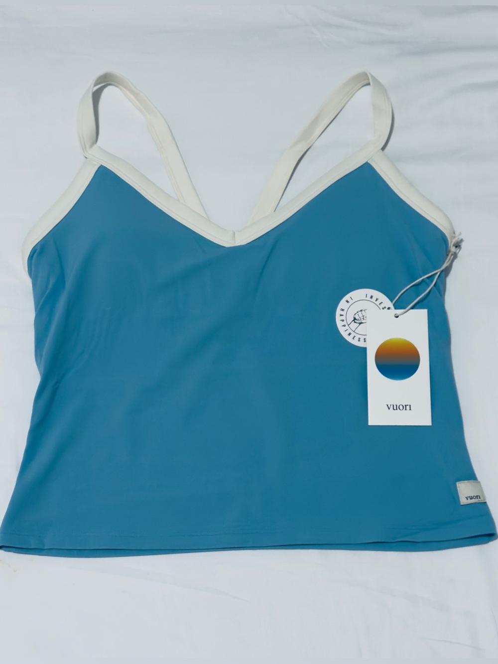 Vuori AllTheForm V Neck Tank sea folly NEW